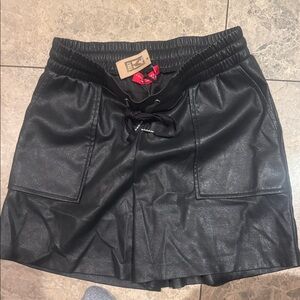 Chic Black Drawstring Mini Shorts